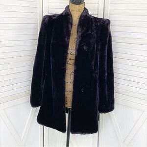Avec Tu Vintage Faux Fur Coat Purple 10